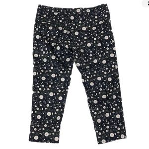 Wildfang Floral Slim Crop Pants Slacks Mid Rise Daisy Pattern Lined Size 16